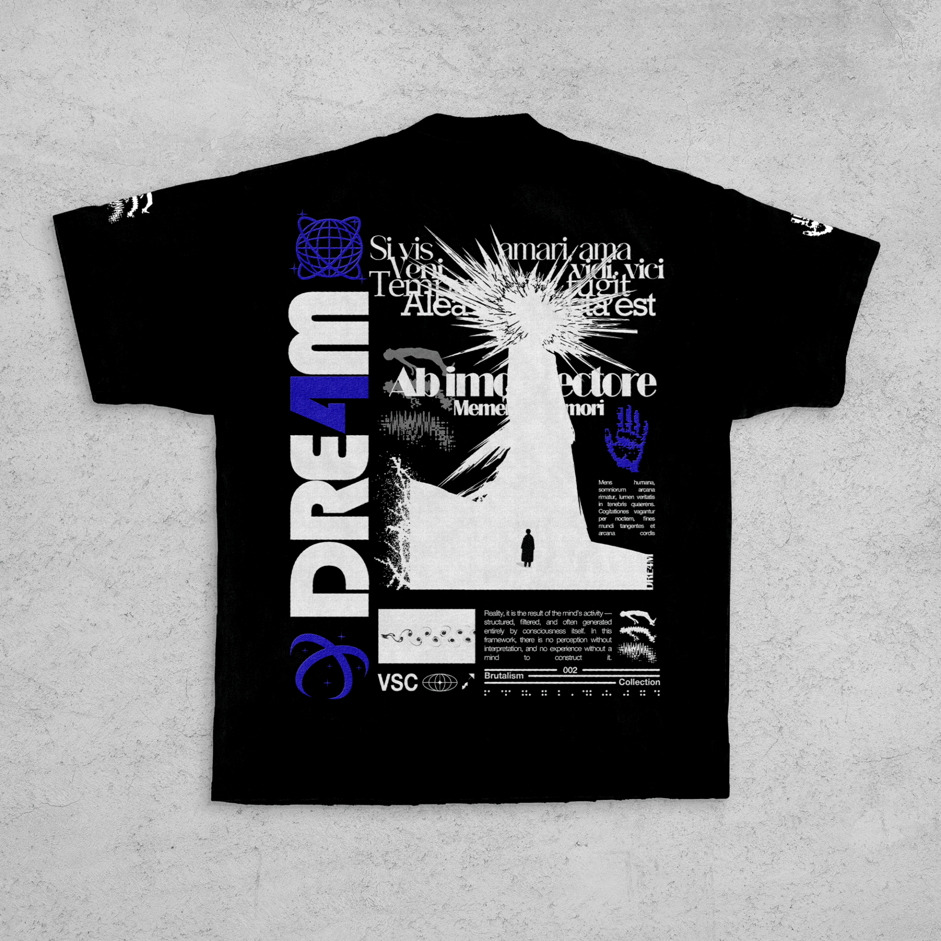 Remera BRUTALISM 002 (BLACK) - BLUE